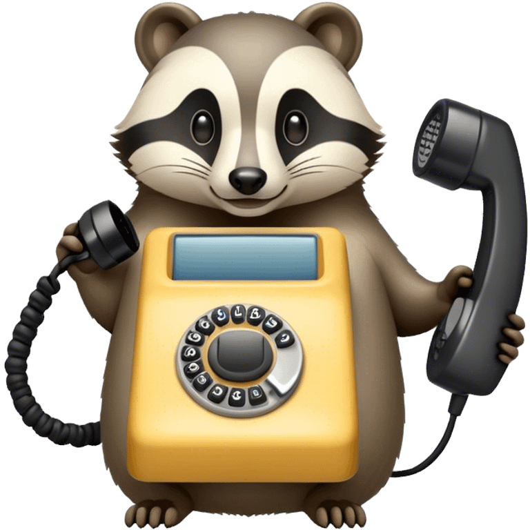 Badger with corded phone emoji