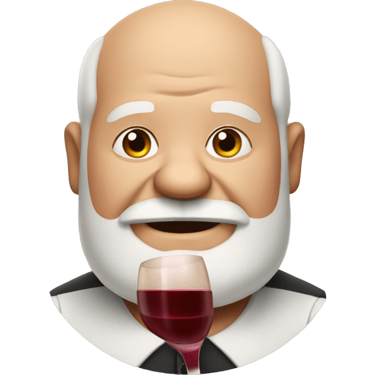 fat, half bald grandpa with no mustache with wine emoji