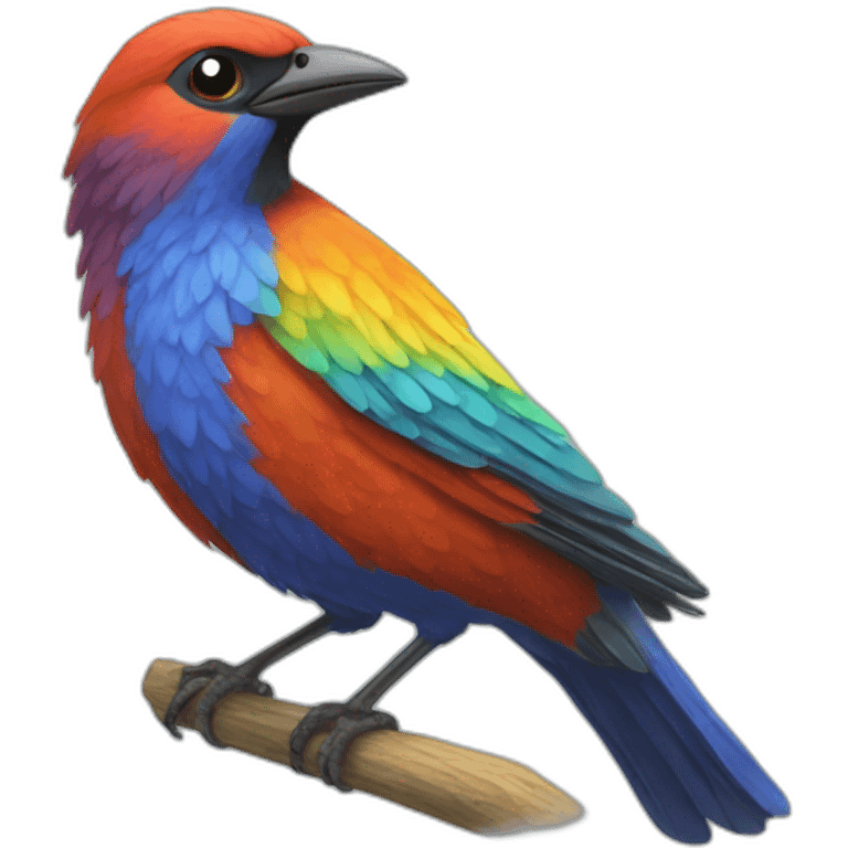 Seven-colored bird emoji