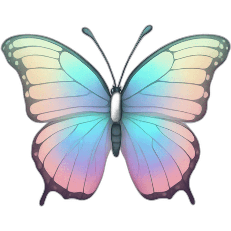 Pastel Gradient Hue Iridescent Butterfly emoji