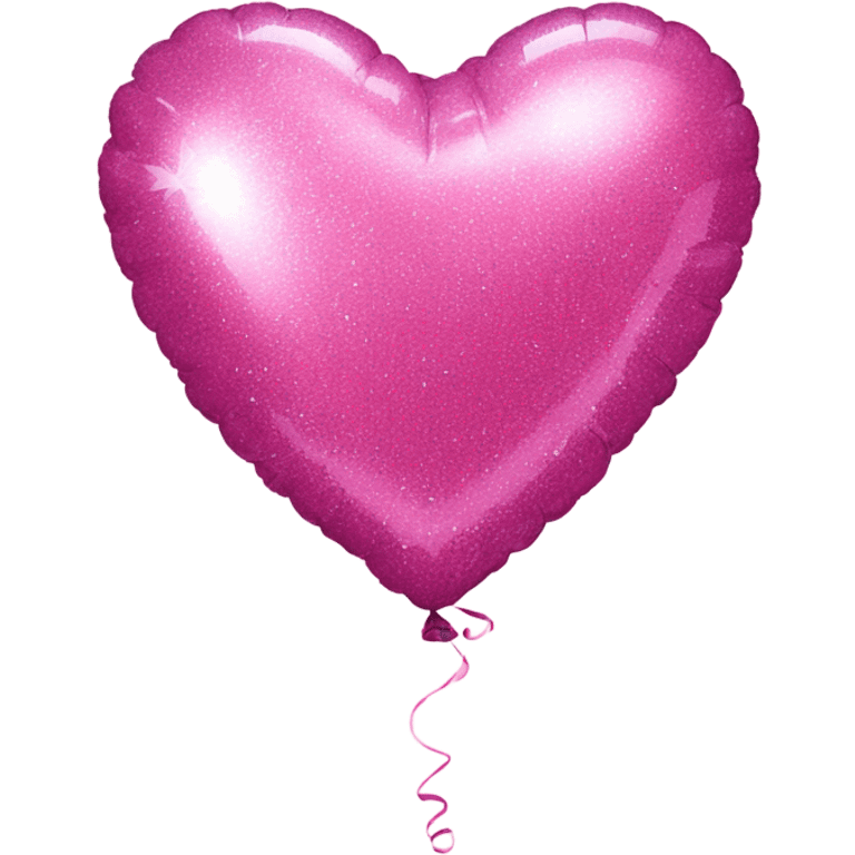 Pink glitter heart shaped balloon emoji