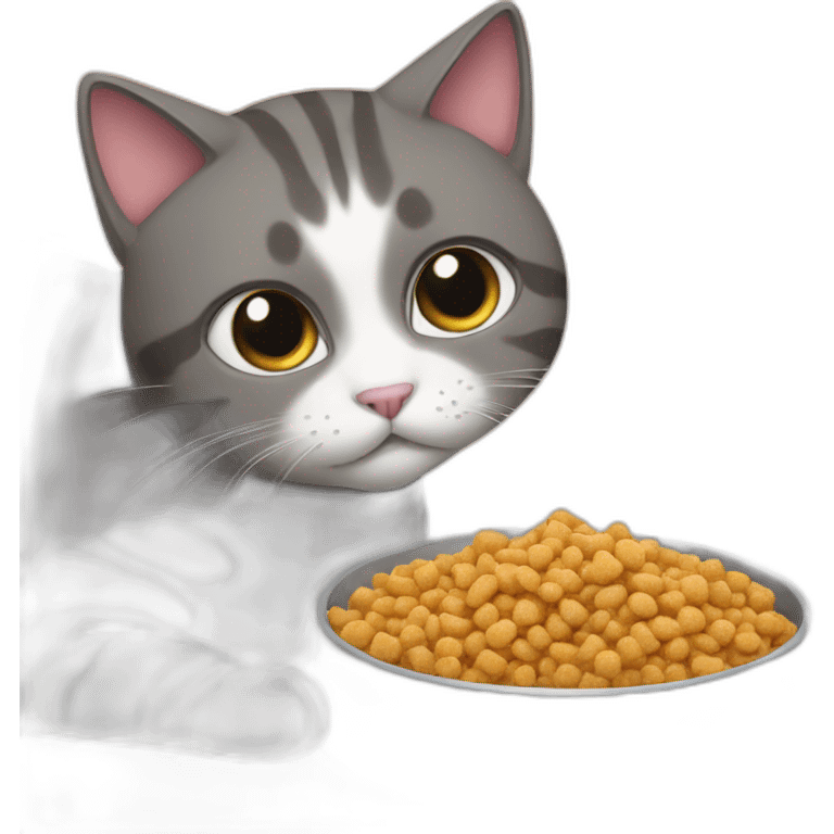 cat eating catfood emoji