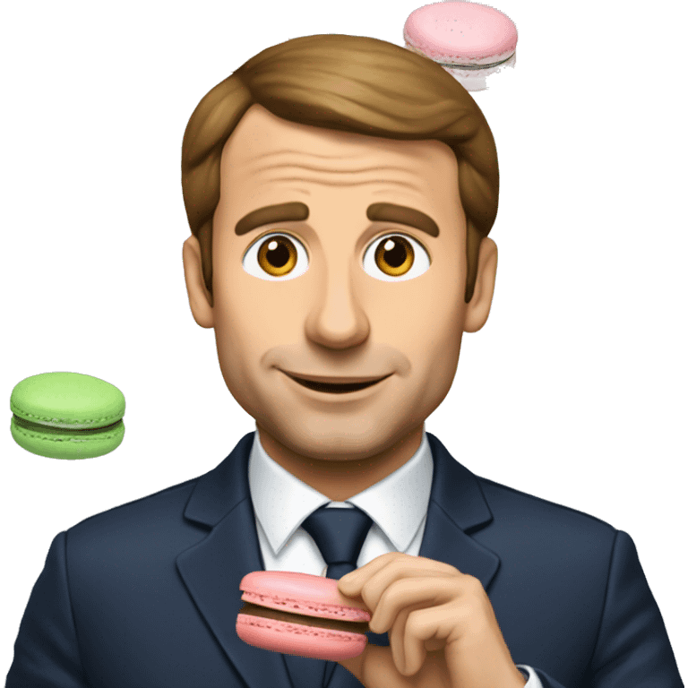 Macron qui mange des macarons emoji