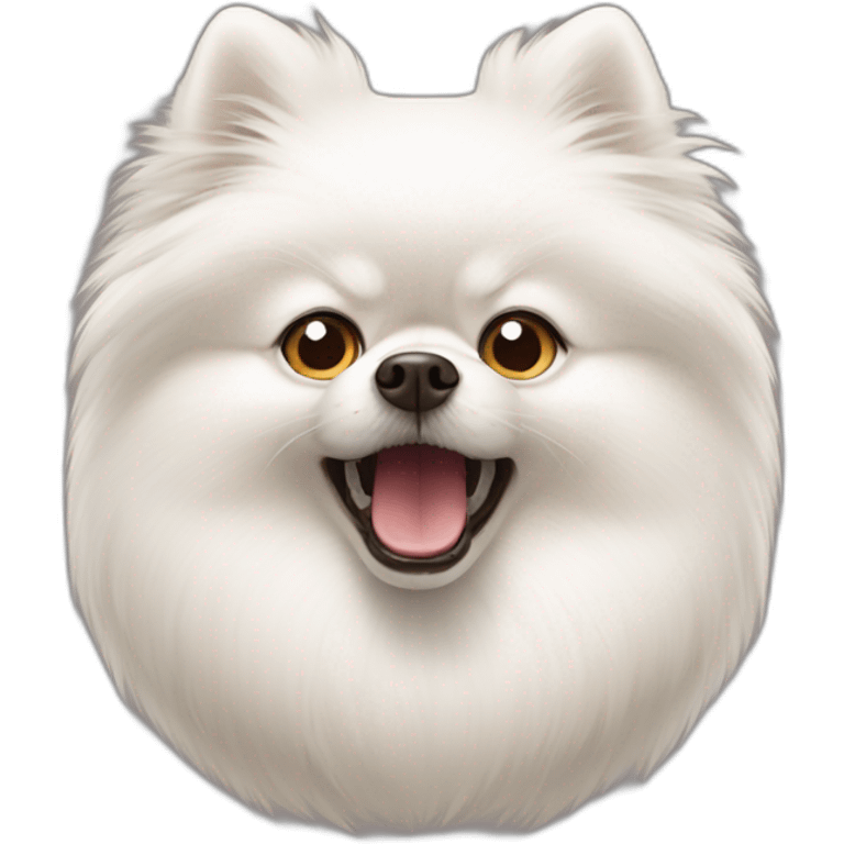 White pomeranian is angry emoji