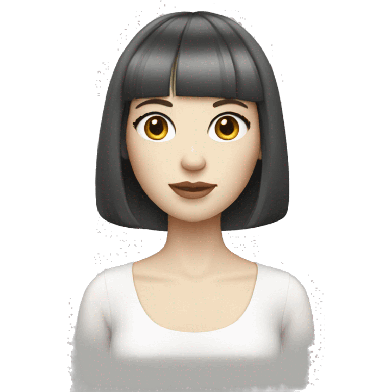 pale skin girl with fair bob and bangs haircut  emoji