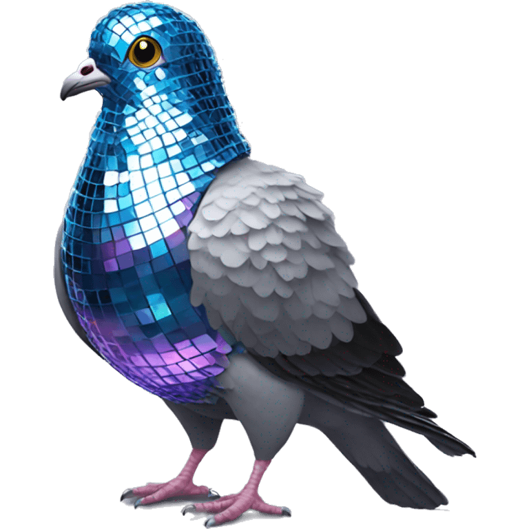 disco ball pigeon emoji