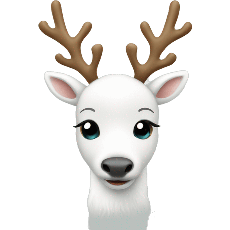 cute white reindeer christmas emoji