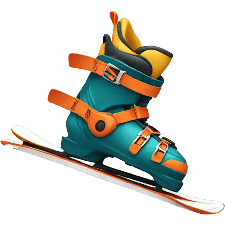 Ski boots and a pair of skis emoji