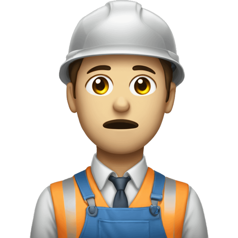 factory worker is tired and dirty emoji