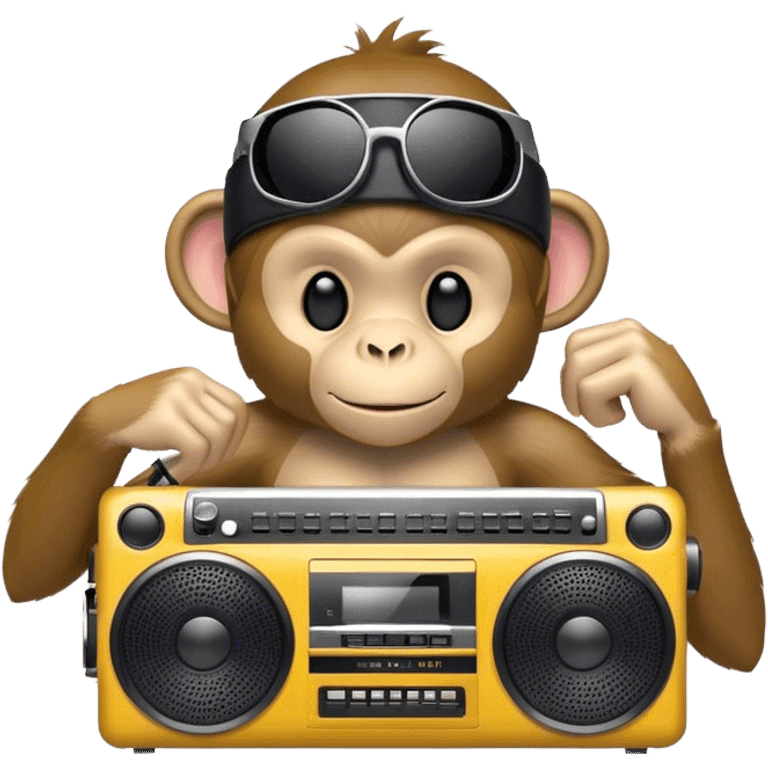 Monkey holding a boombox emoji