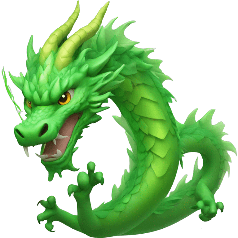 Chinese-dragon green;green aura and soul appearance; no wings emoji