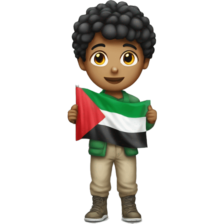 Boy with Palestine flag emoji