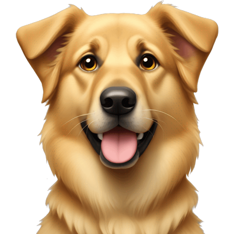 Make a cute German shepherd golden retriever mix emoji