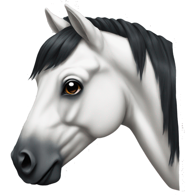 White and black painted horse emoji