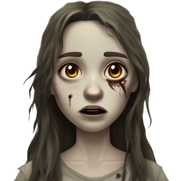 Make a zombie girl with brunette hair  emoji