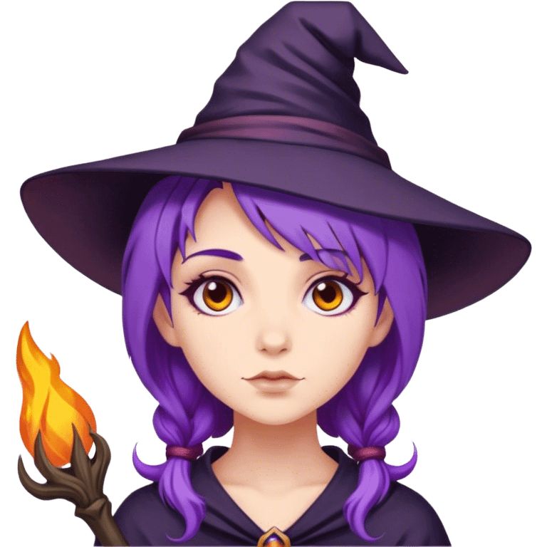  witch girl purple hair emoji