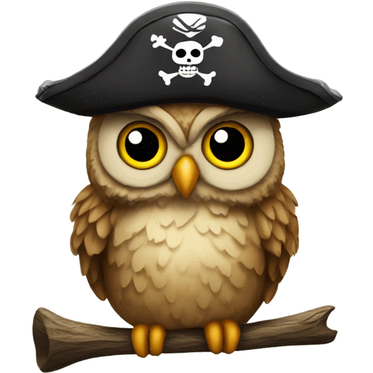 owl wearing pirate hat emoji