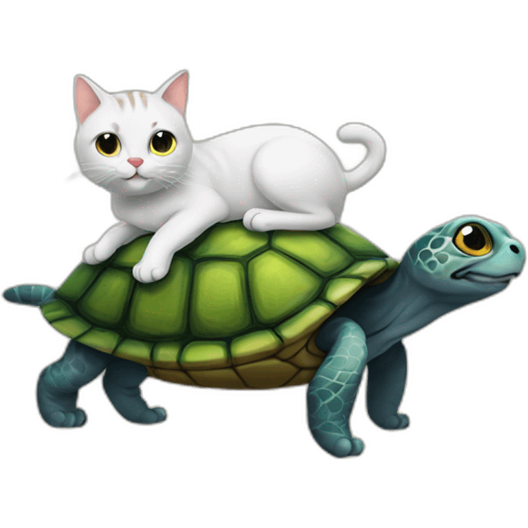 cat on a turtle emoji