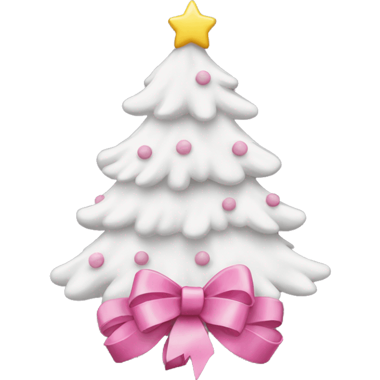 White christmas tree with pink bows emoji