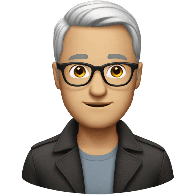 white man with side part and circle glasses  emoji