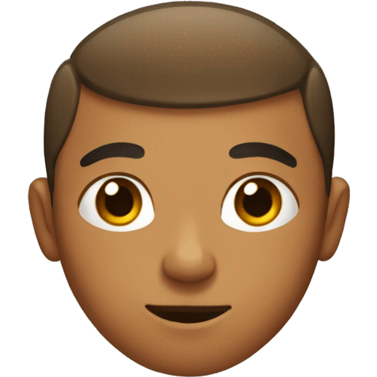 Brown boy with moustache and a buzz cut emoji