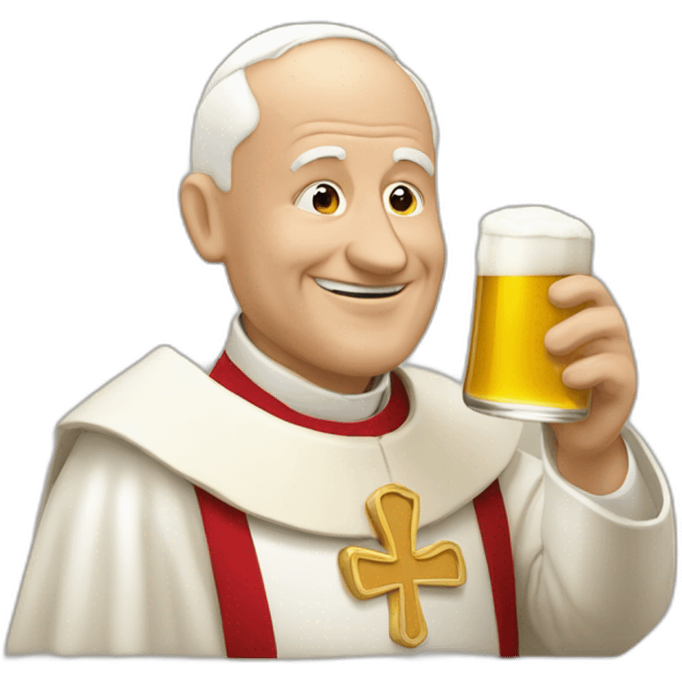 le pape qui boit une bière emoji