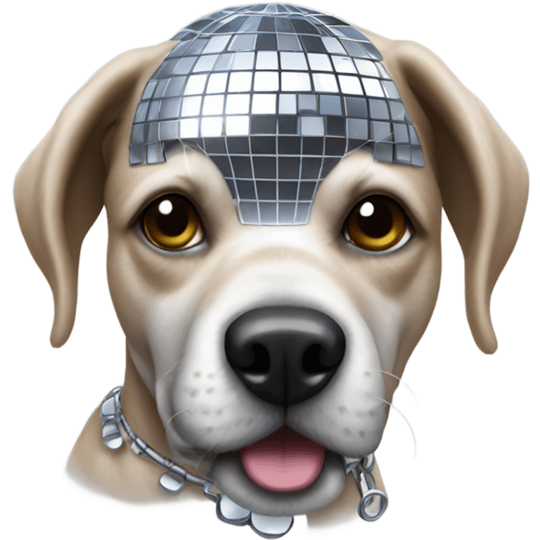 Disco ball dog emoji