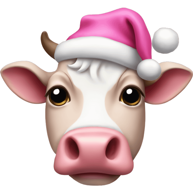 Pink Christmas cow  emoji