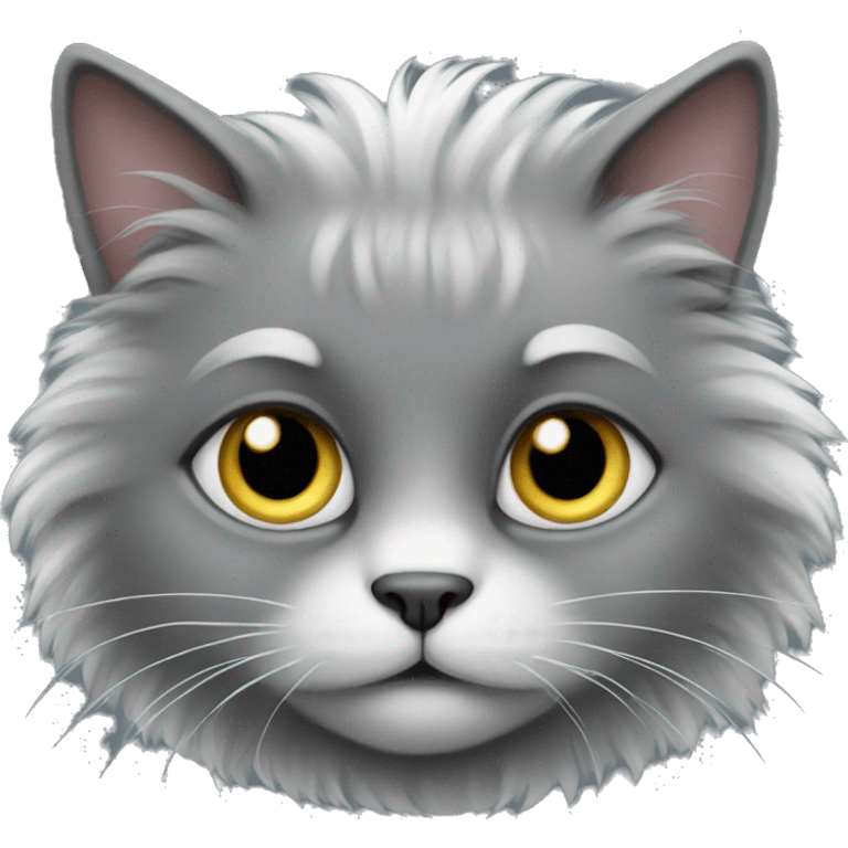 grey fluffy cat  emoji