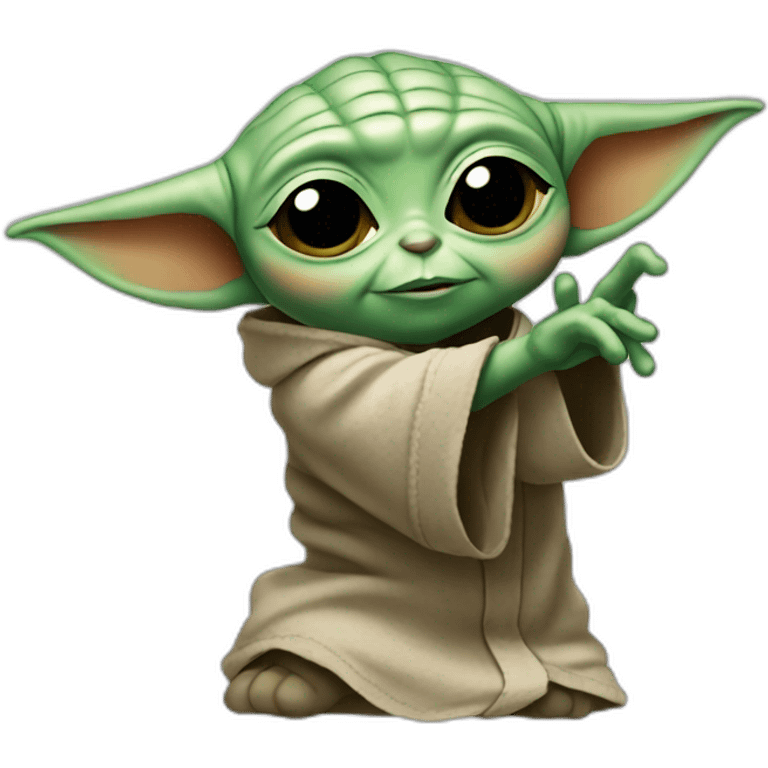 dabbing baby yoda emoji