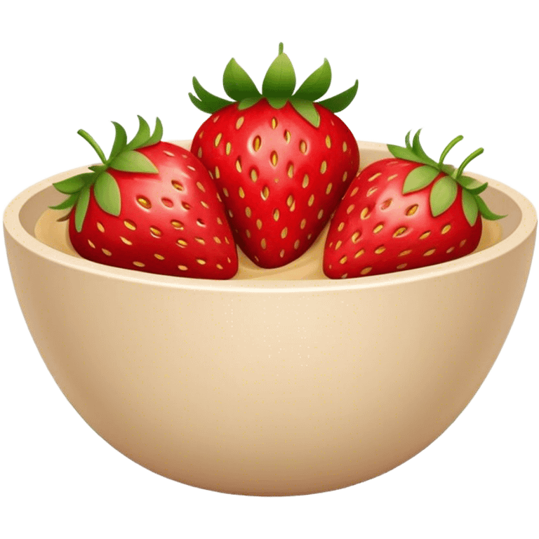 strawberries in beige bowl emoji