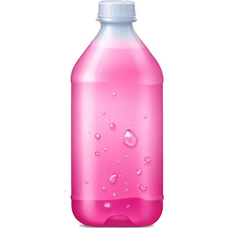 plastic bottle with crystaline pink liquid emoji