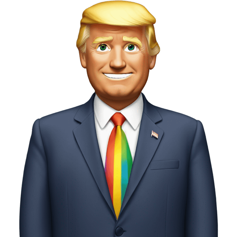 Trump wearing rainbow  emoji