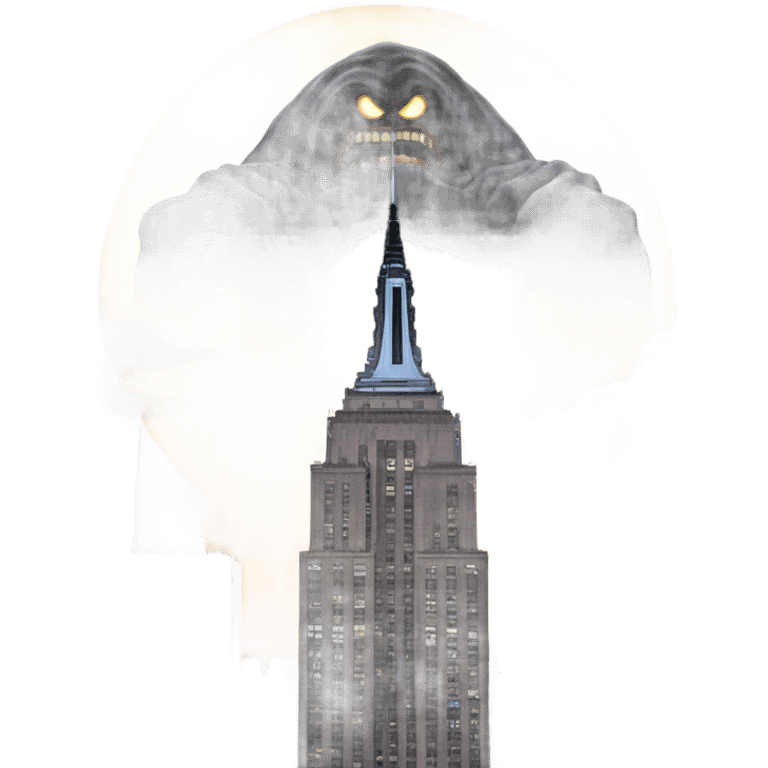 Giant Dark entity standing by Empire State Building  emoji