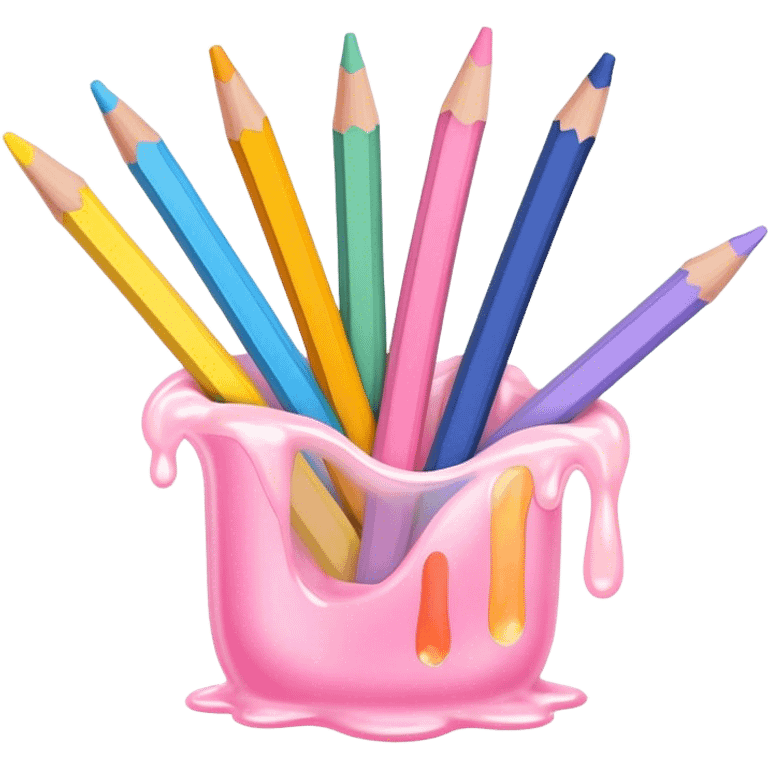 pastel melted pencil emoji