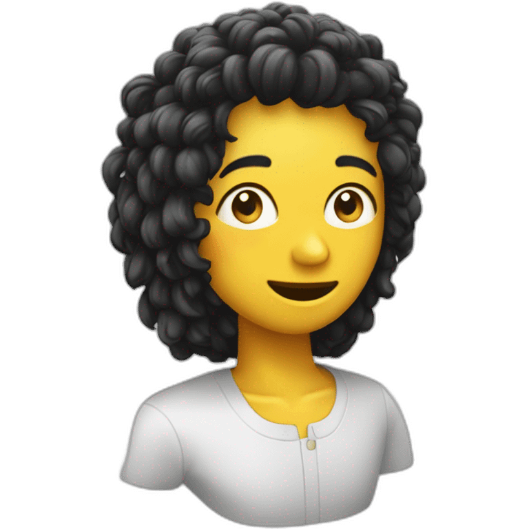 une personne noir aux cheveux boucler qui mange des bananes emoji