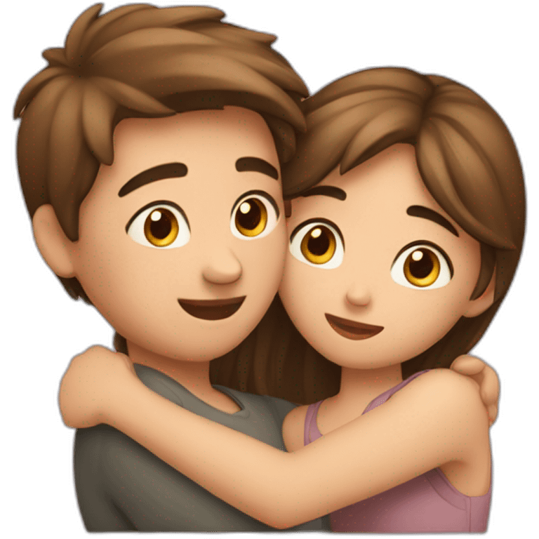 boy and girl hugging in love emoji