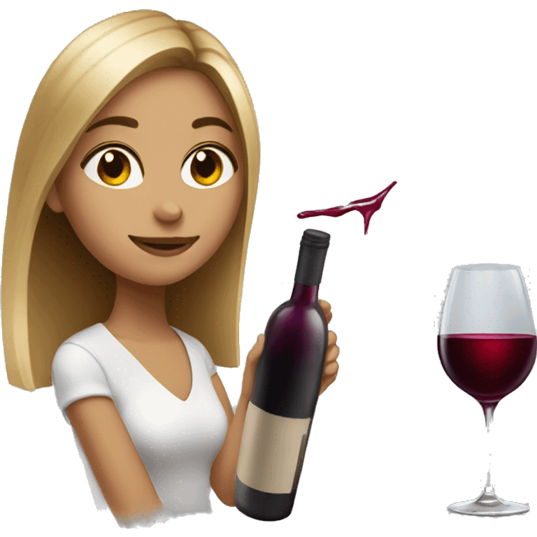 Girls with wine, brush and canvas emoji