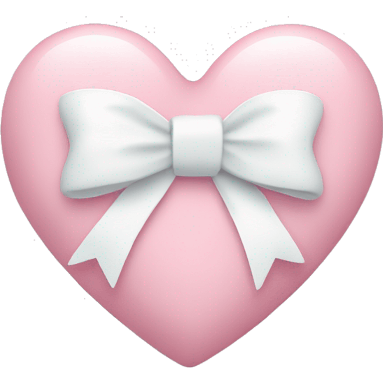 Pastel pink heart with white bow emoji