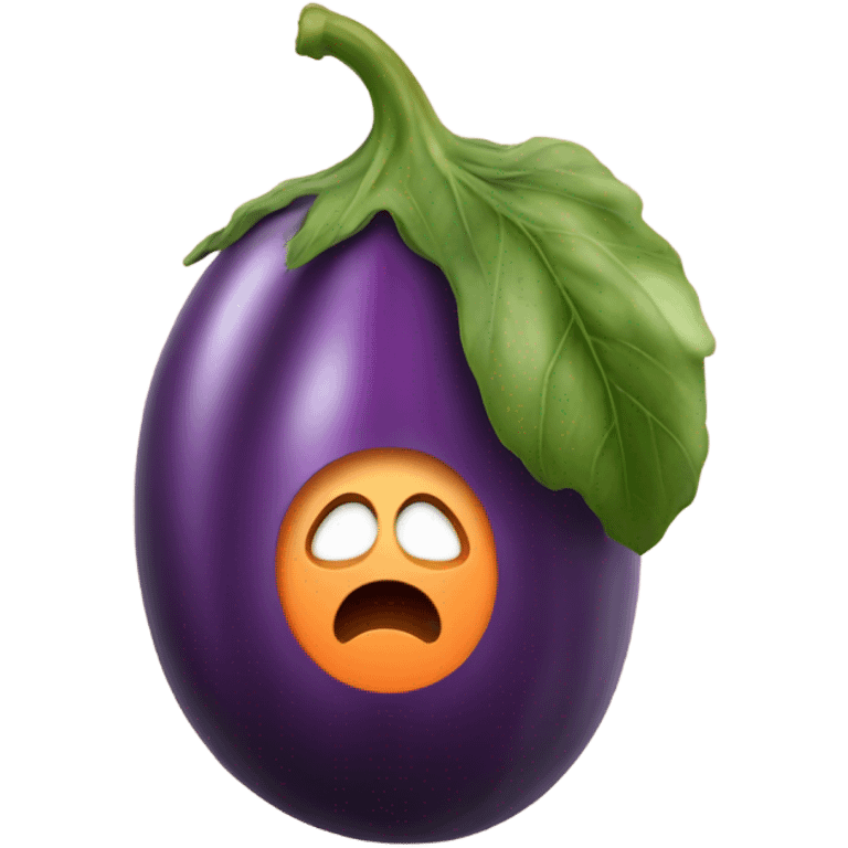 Eggplant in a peach  emoji