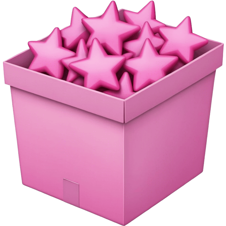 box full of pink stars emoji