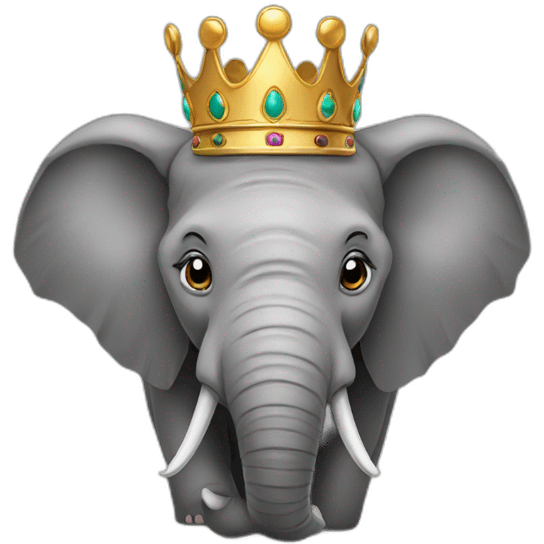 Elephant with crown emoji