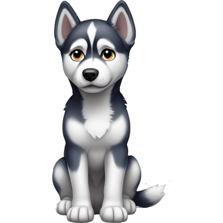 Husky puppy full body emoji