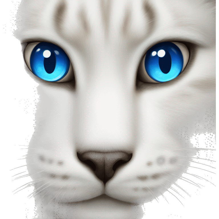 White Highland Lynx cat with blue eyes emoji