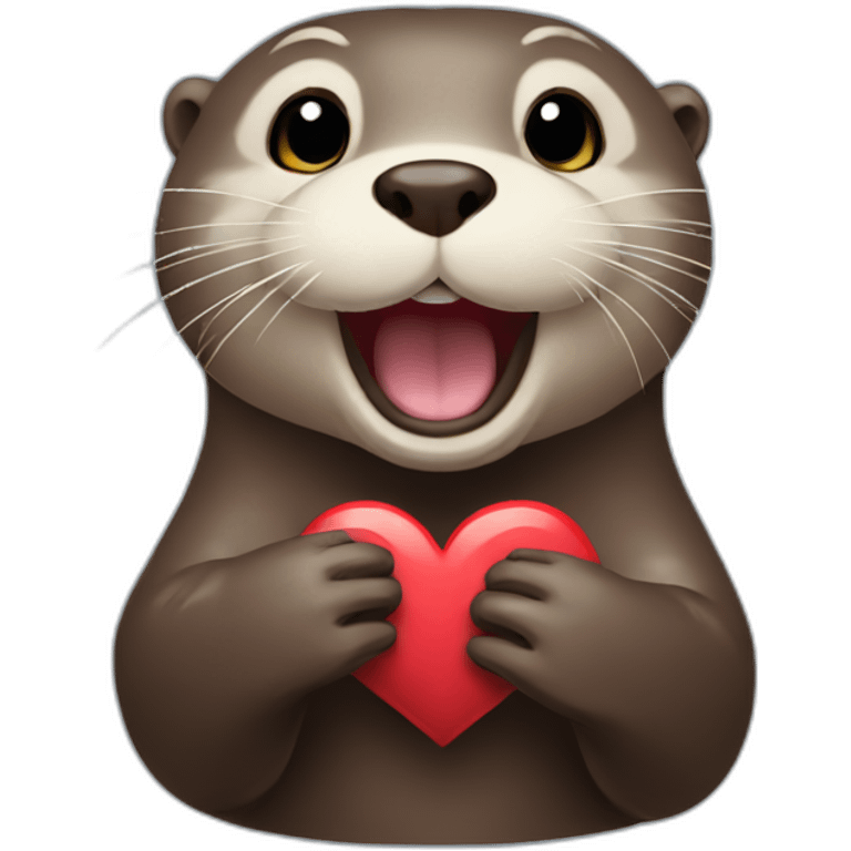 otter that makes a heart emoji