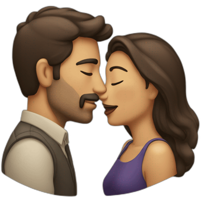 Hombre y mujer besos emoji