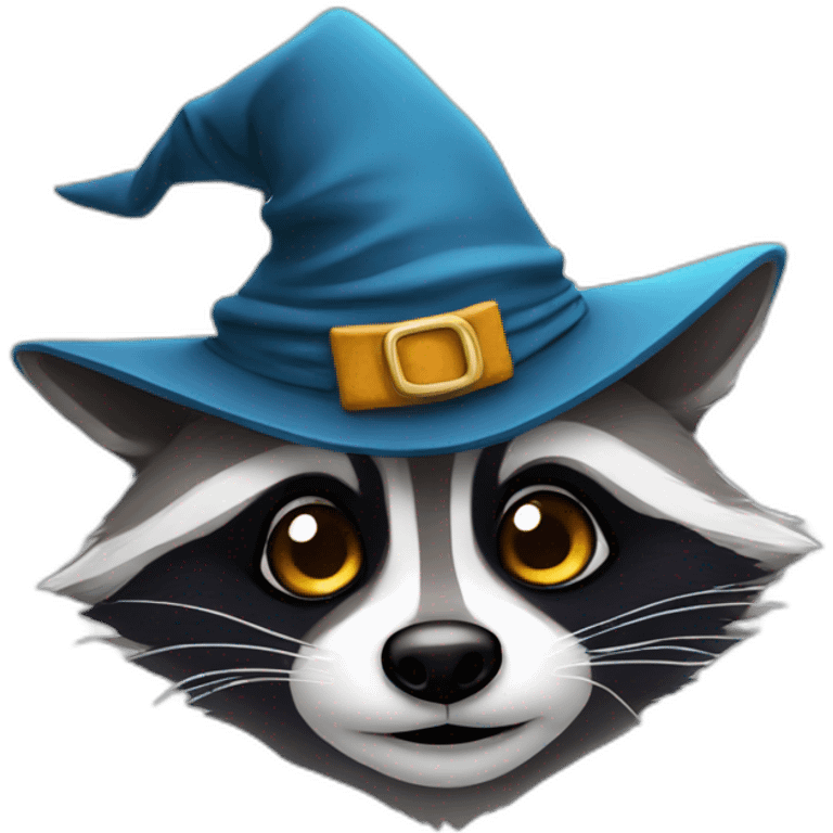 racoon with a wizard hat emoji