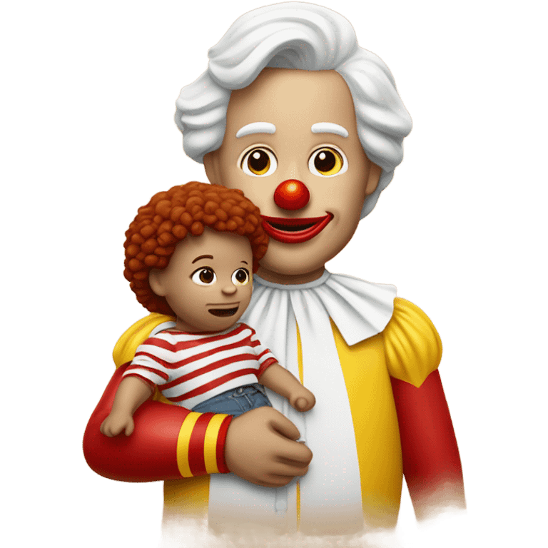 Ronald mcdonald holding a baby ronald mcdonald emoji