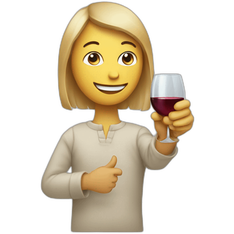 Holding a glass of wine with thumb index and middle finger emoji