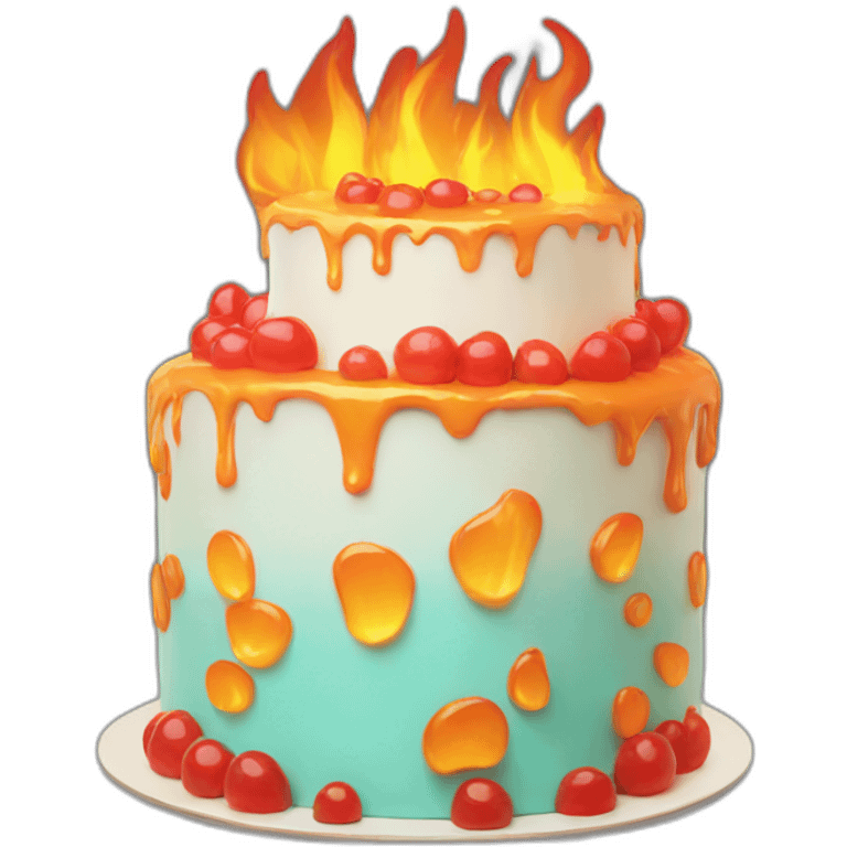 flaming cake emoji